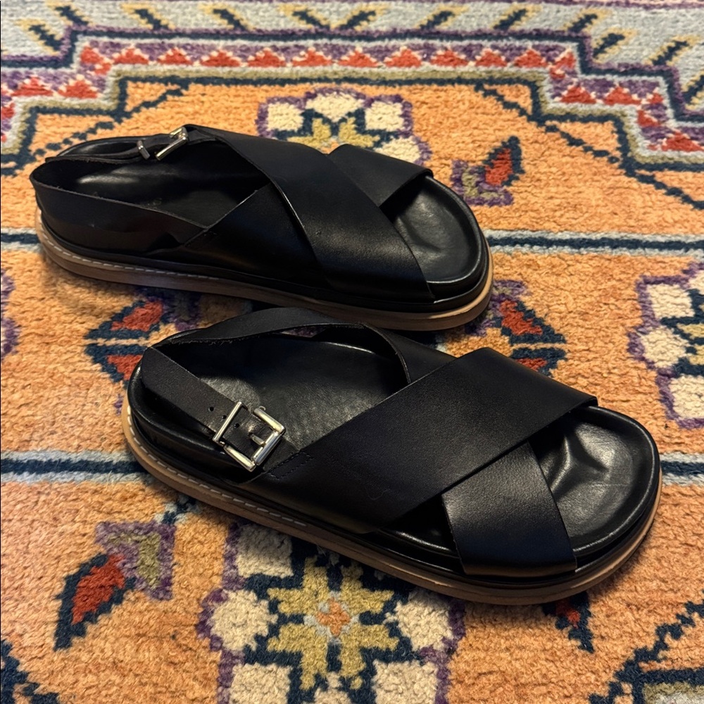 ALOHAS Black and Tan Sandals - Picture 2 of 8